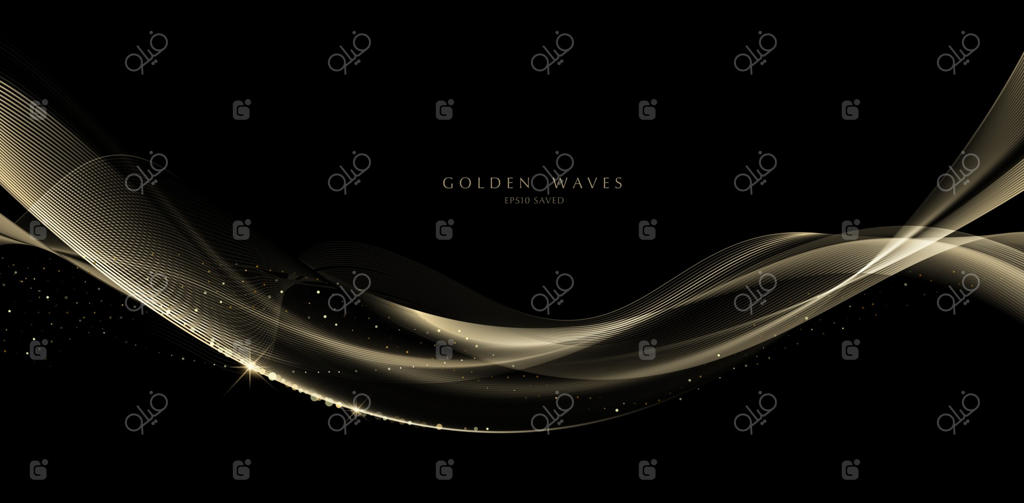 پس‌زمینه موج طلایی، خطوط لوکس طلا