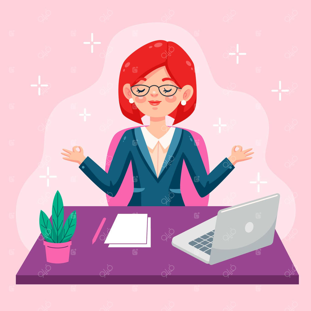 تصویرسازی مراقبه افراد تجاری کارتونی