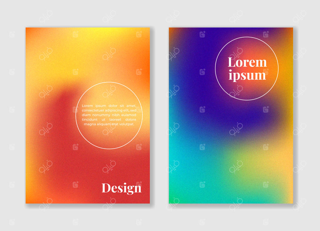 جلد هولوگرافیک با پس‌زمینه انتزاعی و گرادیان روان