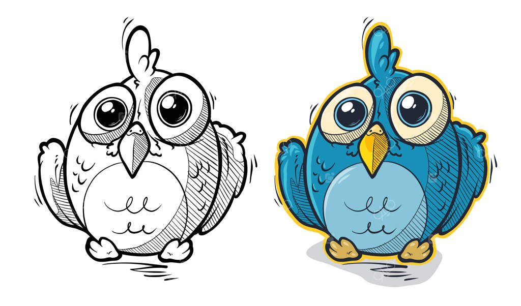 آیکون وکتور کمدی و بامزه کبوتر آبی