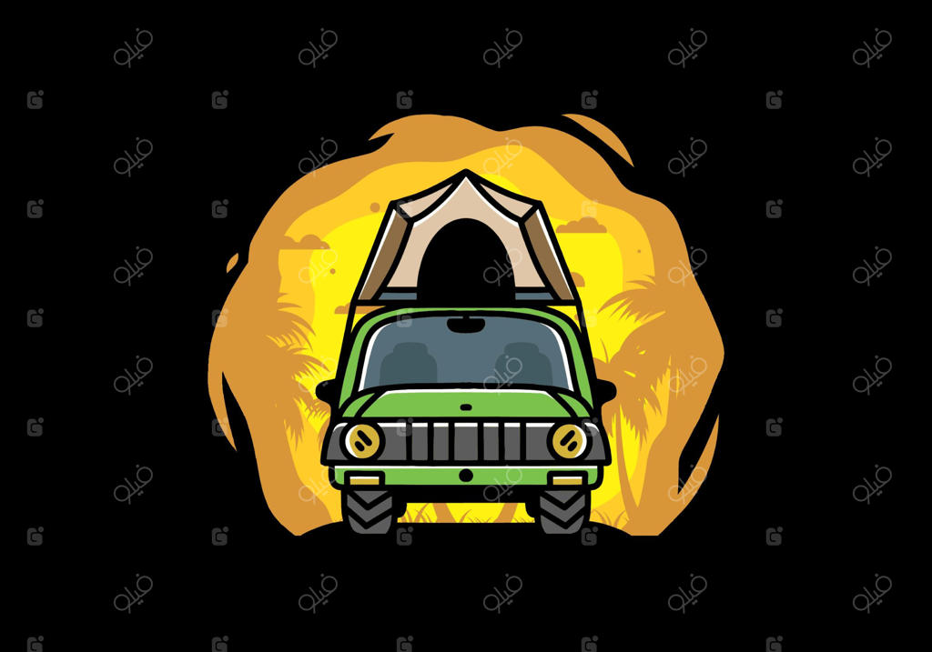 طراحی نشان کمپینگ روی سقف خودرو