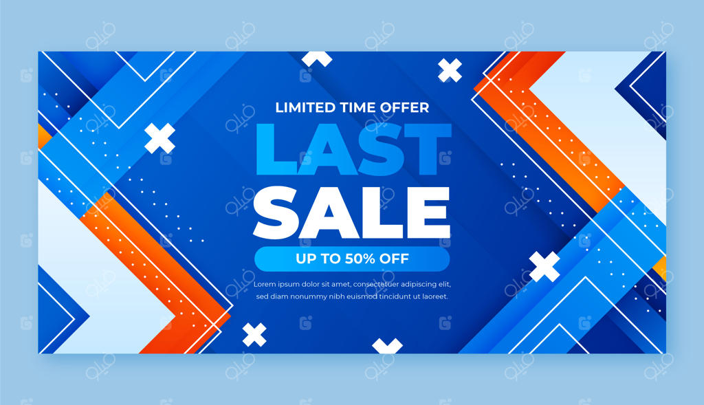 بنر افقی با طرح گرادینت انتزاعی