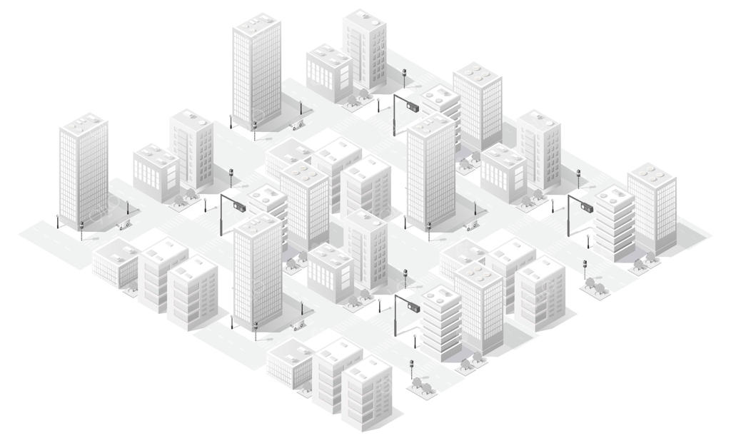 منظره شهری استایلیزه با