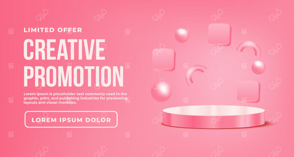 تبلیغات بنری با سکوی صورتی