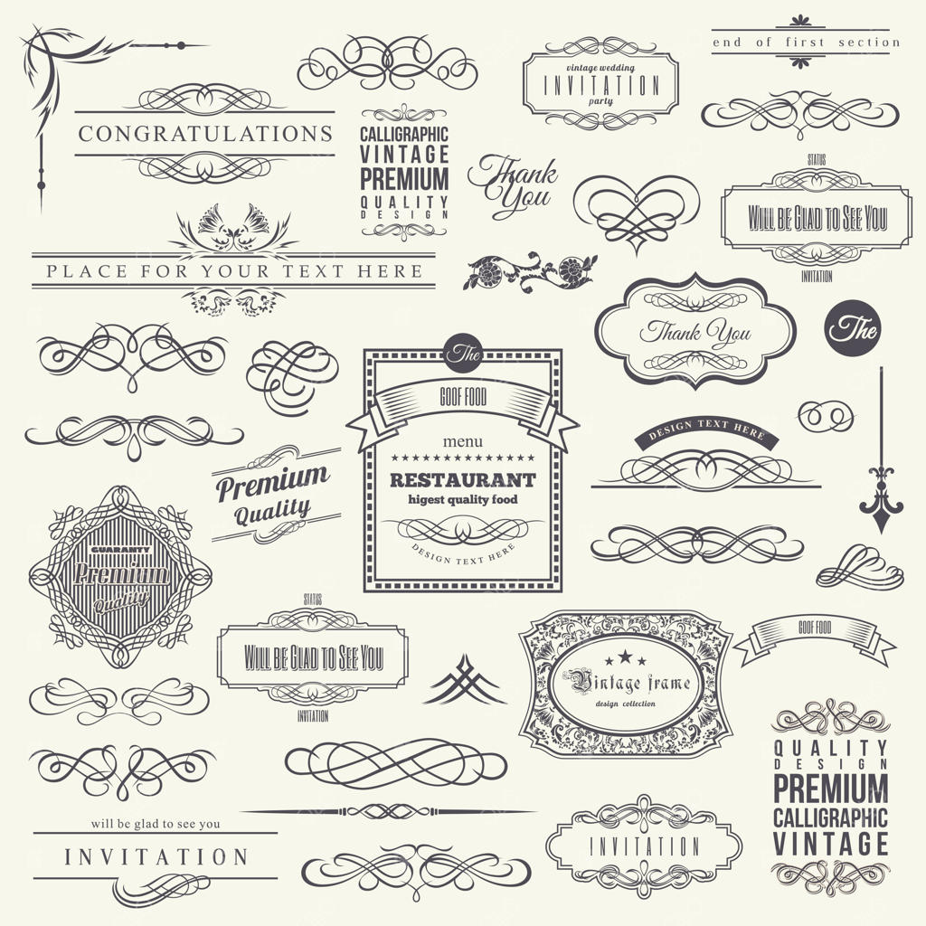 عناصر طراحی خوشنویسی، مجموعه حاشیه و قاب گوشه