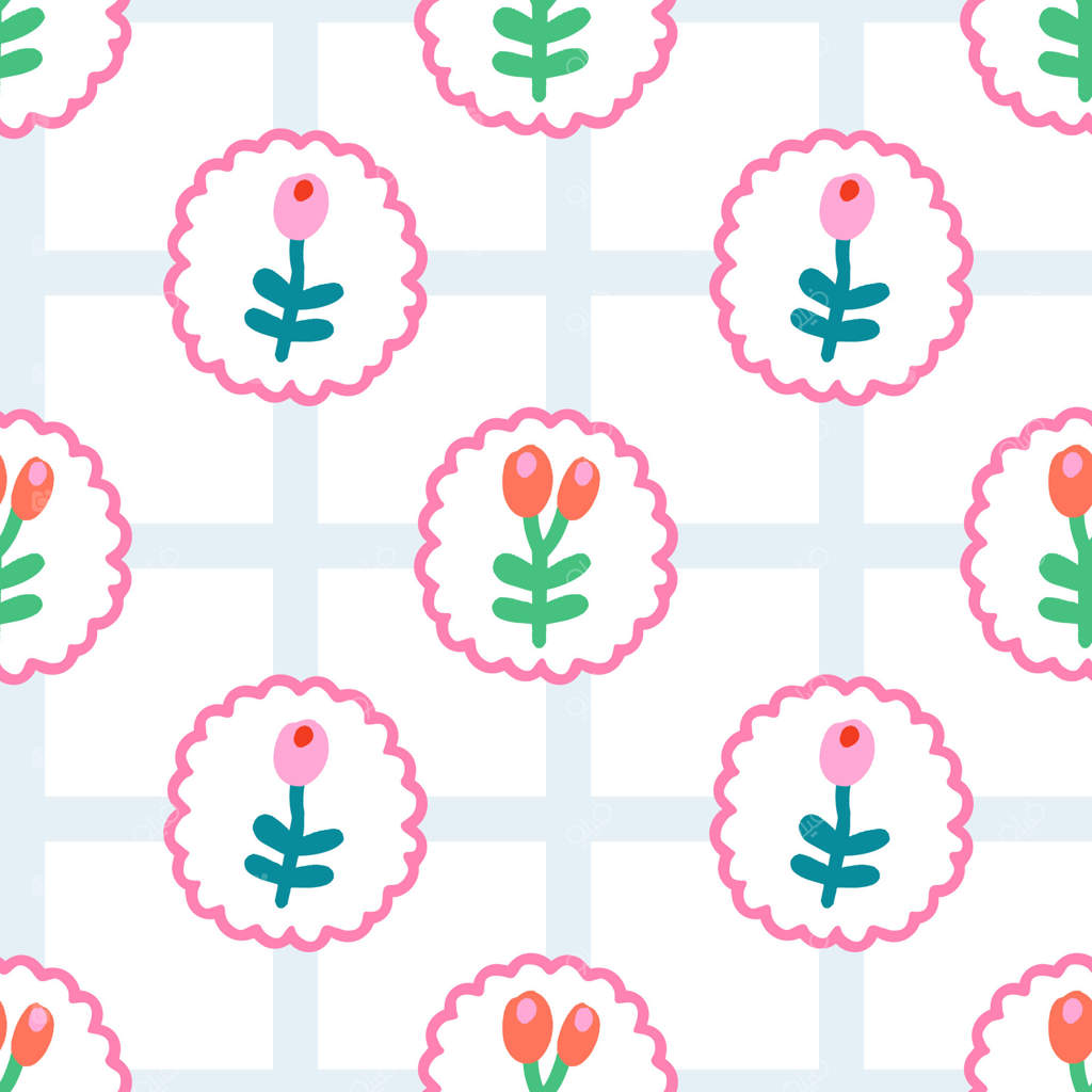 پترن یکپارچه گلدار با گل‌های دست‌کشیده، شکوفه‌های باغ. زیبایی‌شناسی سبک کاتج‌کور. چاپ وینتیج و مد روز.