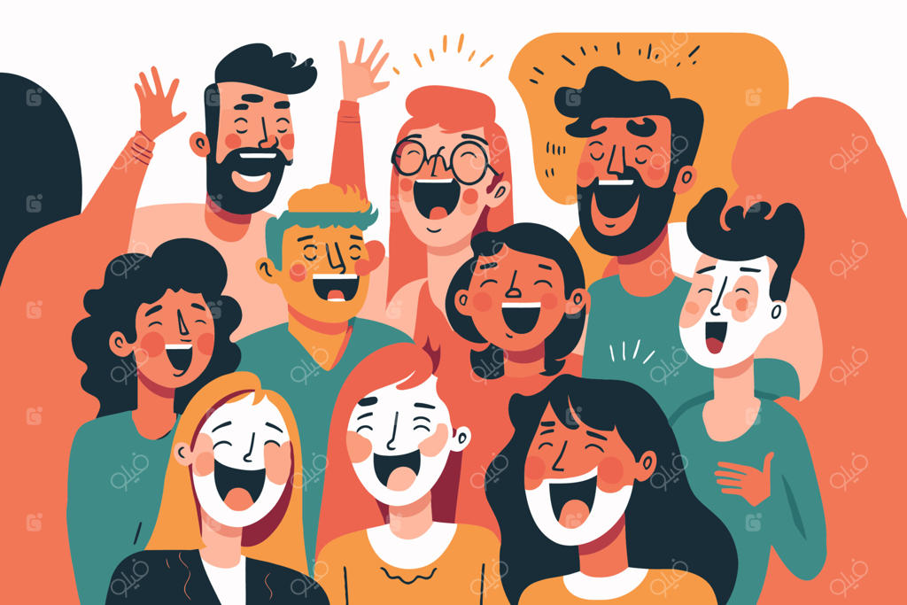 گروه شادی و خنده، پرتره نوجوانان خندان در مهمانی