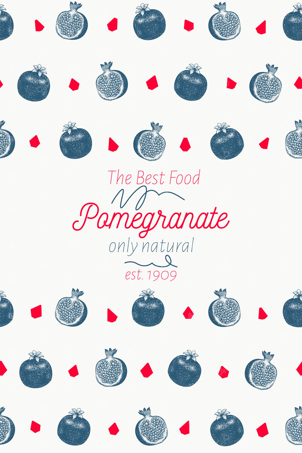 پترن طراحی میوه انار.