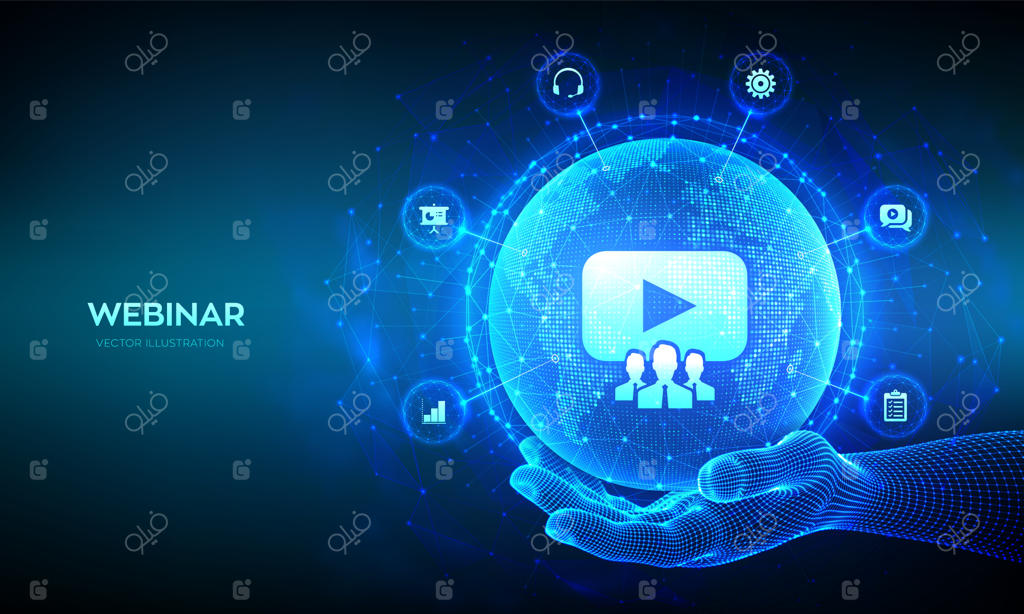 وبینار: جلسه‌ای اینترنتی، دوره‌های آنلاین، آموزش الکترونیکی، و آموزش‌های دیجیتالی - نقشه جهان و کره زمین در قالبی سیمی با تصویرسازی دستی در کنار هم