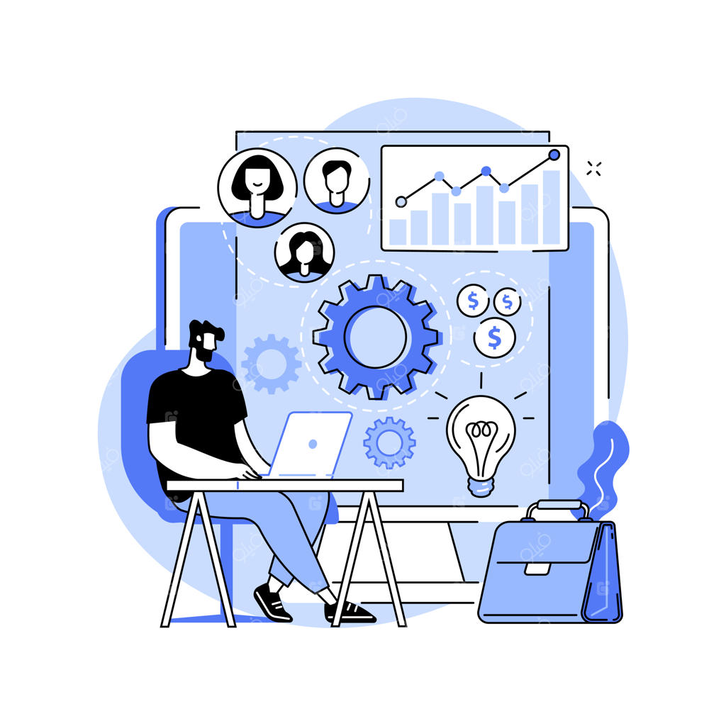 تصویر مفهومی انتزاعی از یک مرکز رشد کسب‌وکار