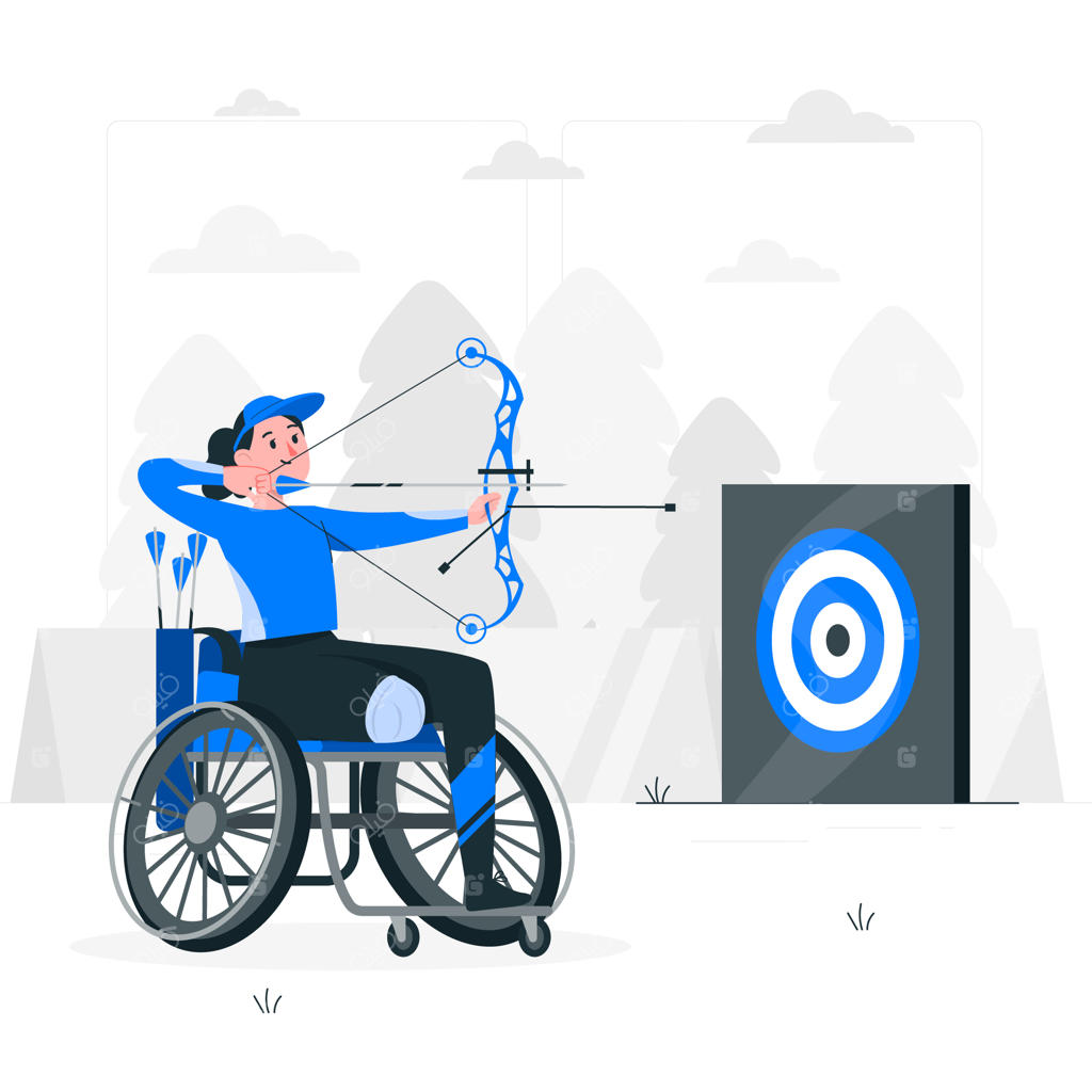 تصویرسازی مفهومی تیراندازی با کمان پارالمپیک