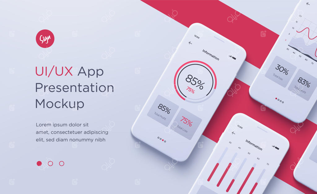 طراحی ماکت واقع‌گرایانه گوشی هوشمند مدرن برای اپلیکیشن موبایل وکتور