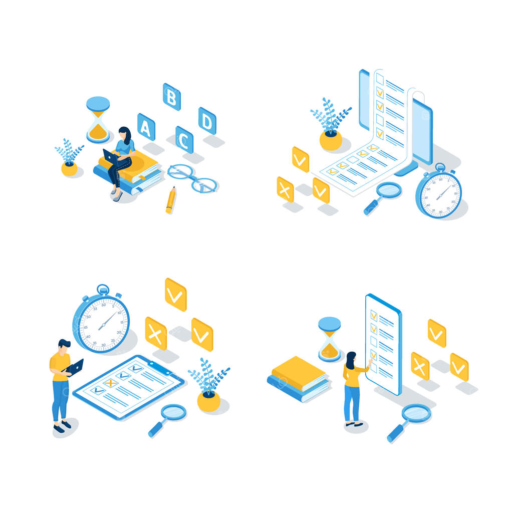 مجموعه‌ای از تصاویر ایزومتریک آموزش آنلاین