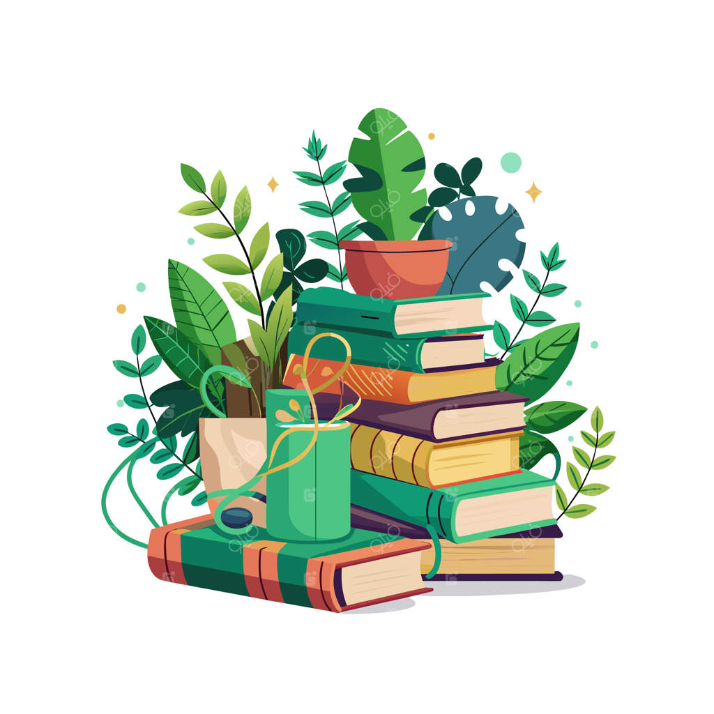 طرح انتزاعی وکتور از یک دسته کتاب