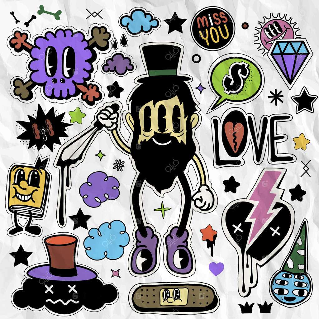 طرح شخصیت‌های خنده‌دار و بامزه‌ی کمیک دست‌کشیده برای پوستر و آگهی - طراحی رترو و وینتیج