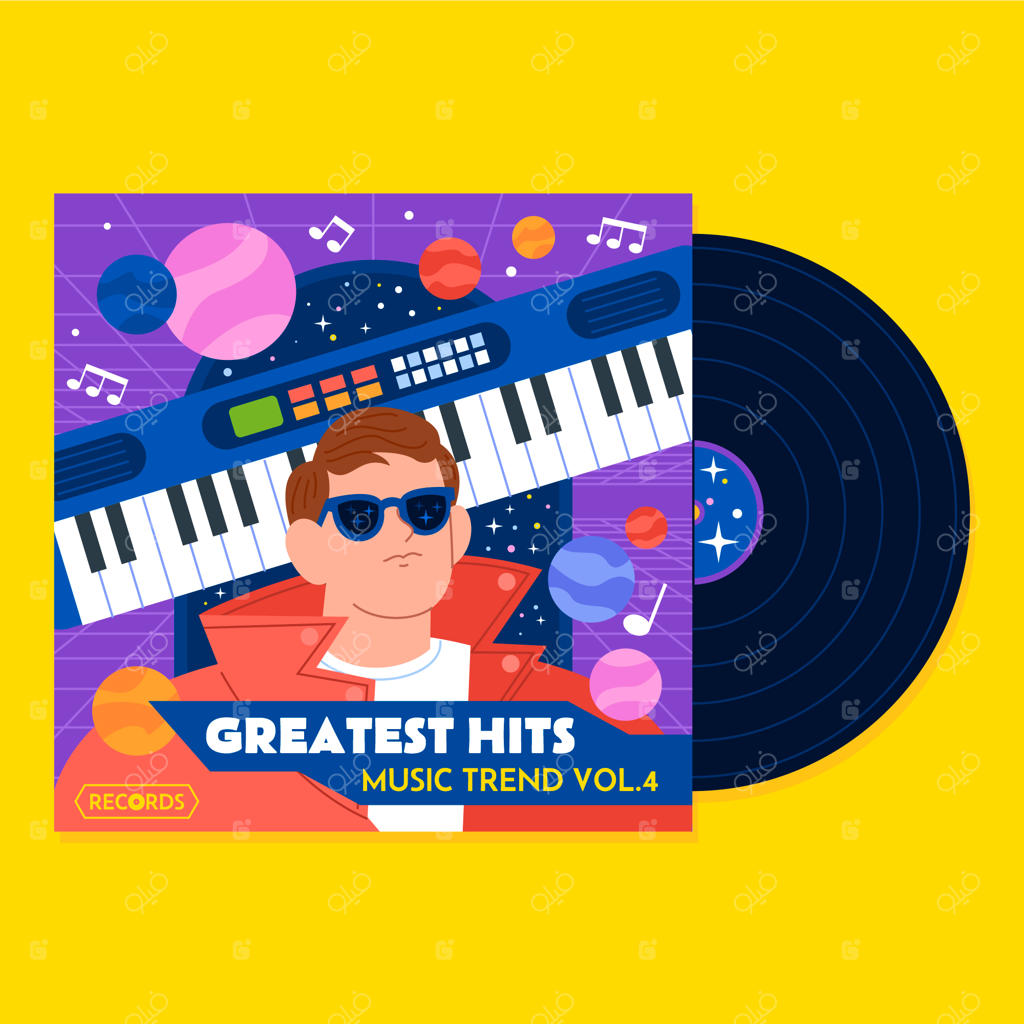 قالب جلد آلبوم موسیقی ساده و مسطح