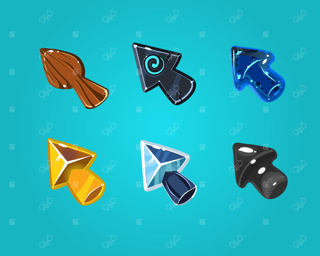 پیکان‌ها و نشانگرهای کارتونی