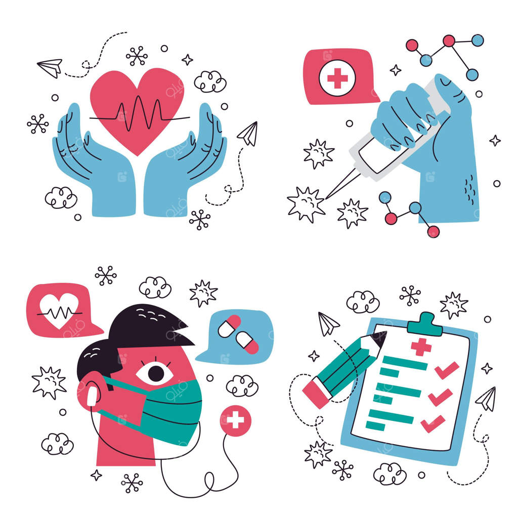 مجموعه‌ای از استیکرهای خلاقانه پزشکی