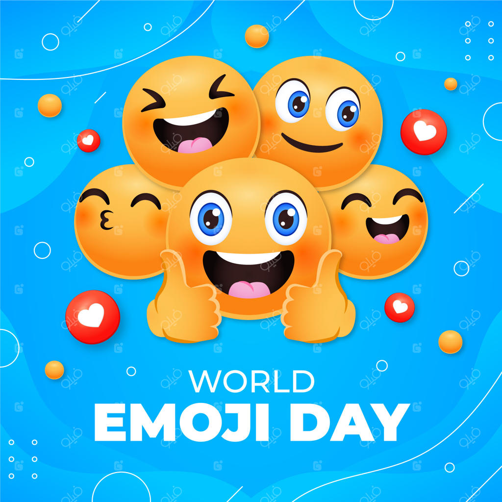 تصویرسازی روز جهانی ایموجی با تِم گرادیانتی