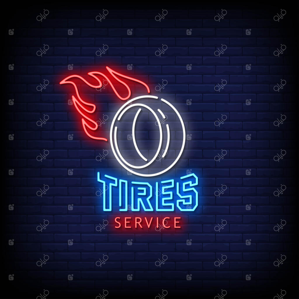 نشان نئون برای خدمات تایر