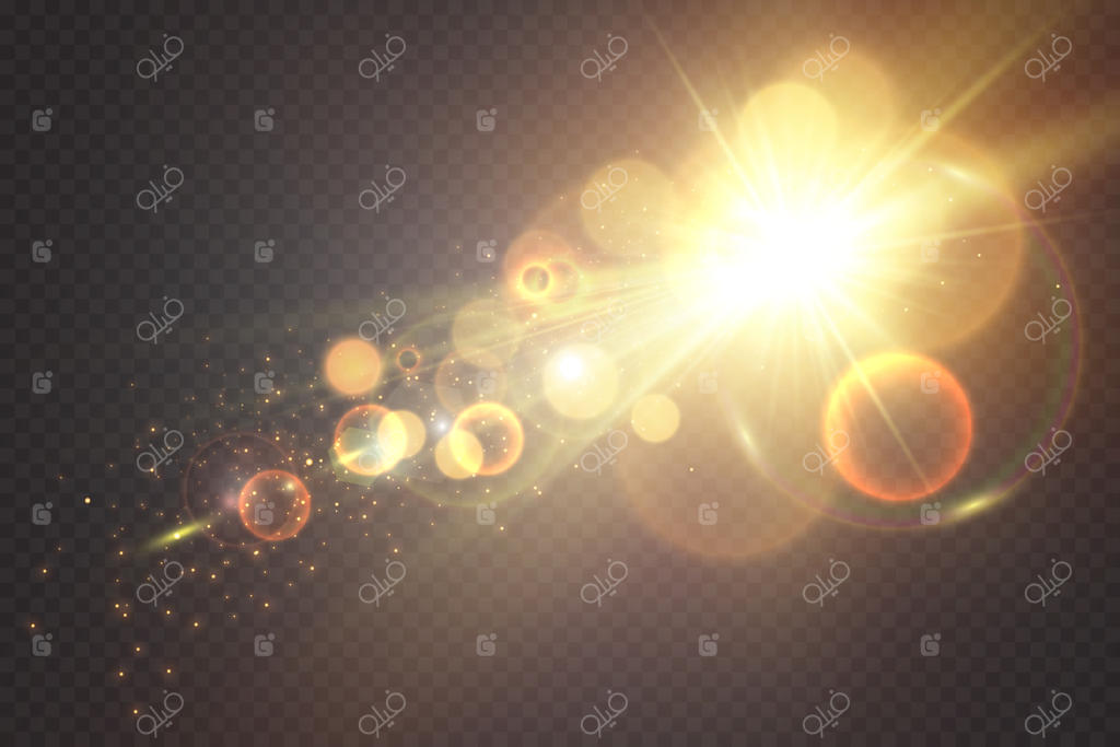 تأثیر ویژه نور درخشان بر روی پس‌زمینه شفاف