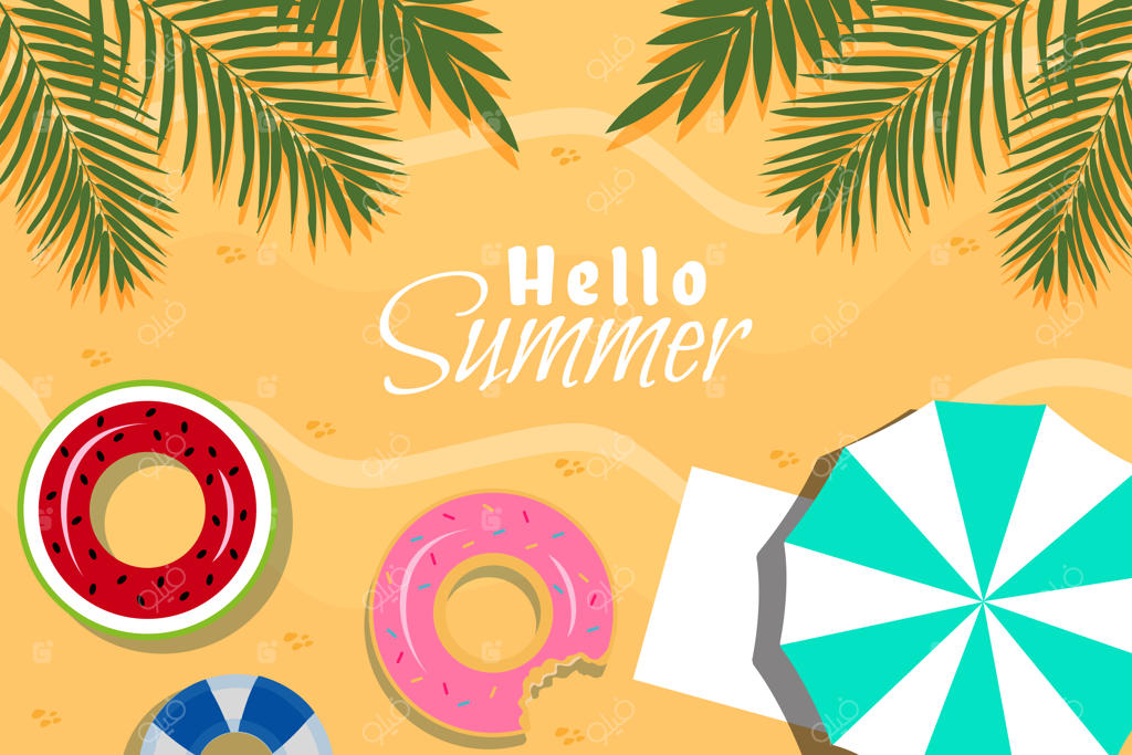 طراحی پس‌زمینه‌ای با حال و هوای تابستانی سلام!