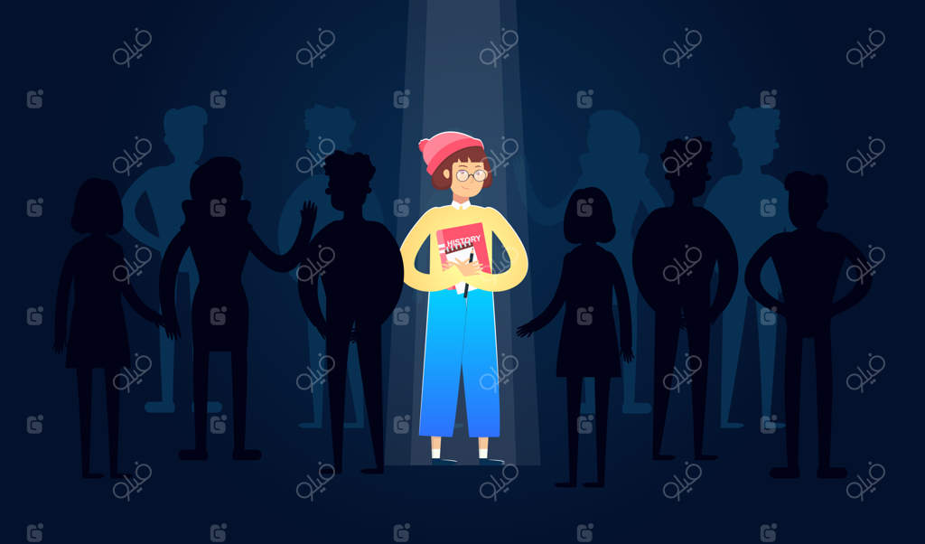 زنی که از میان جمعیت برجسته است: رهبر