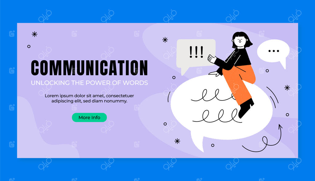 طراحی دستی بنر با موضوع ارتباطات