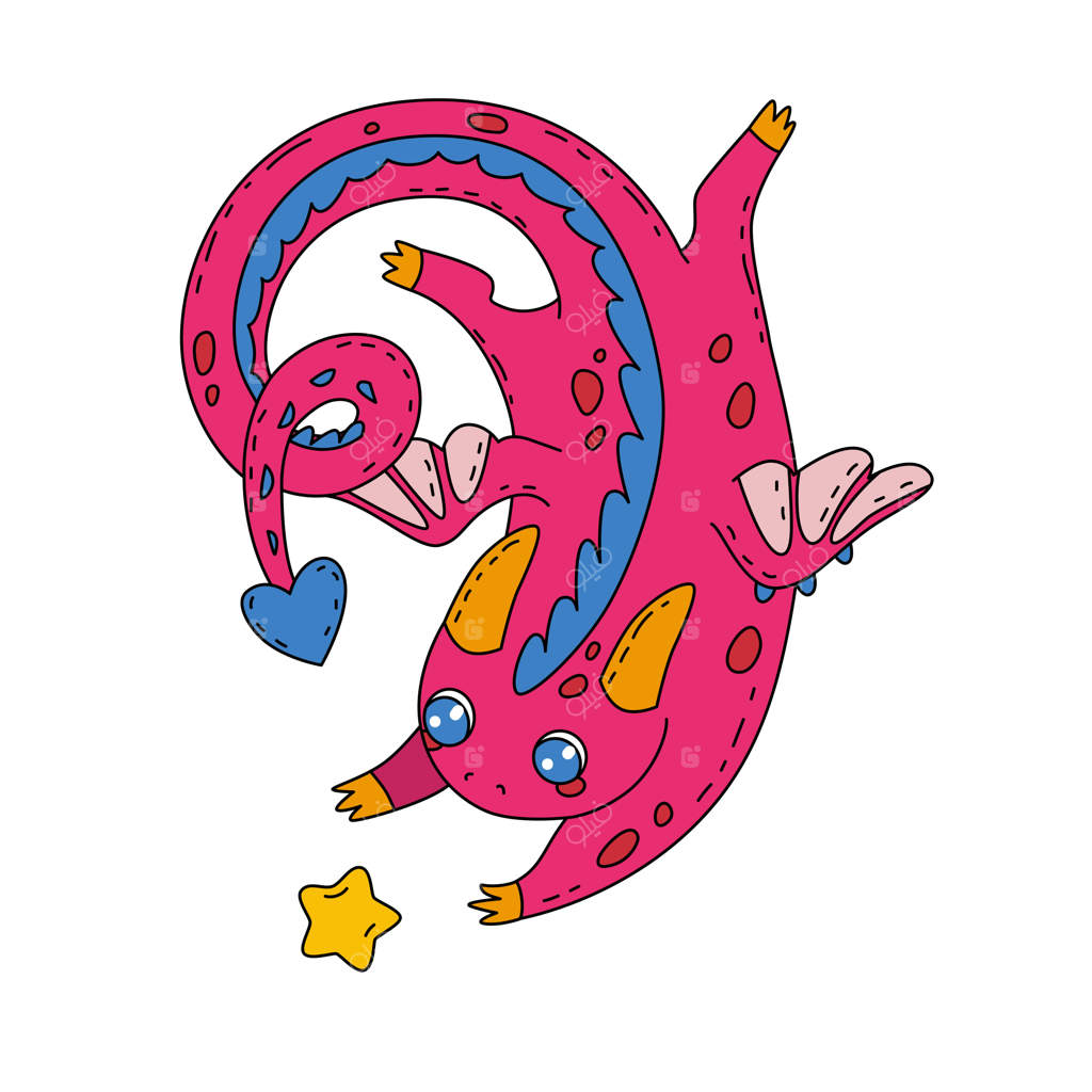 اژدها نماد سال نو چینی 2024 یک تصویر بامزه برای تزیین لباس کودکان، ساخت برچسب و چاپ لوازم داخلی به سبک کارتونی وکتور иллюстрация