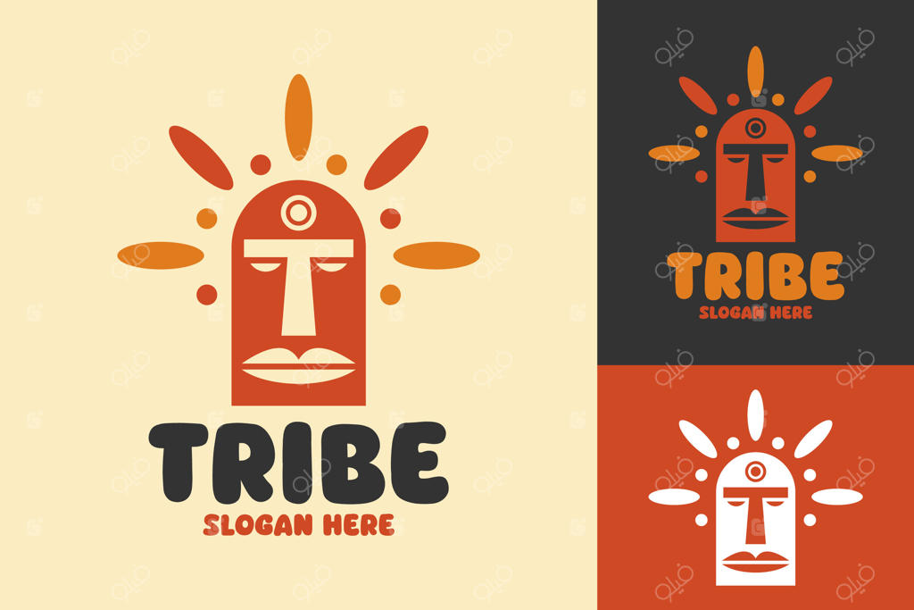 طراحی لوگوی ماسک قبیله‌ای و قومی