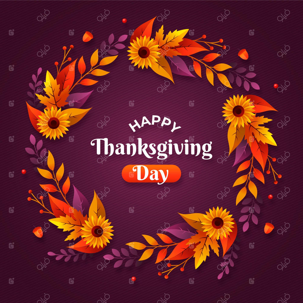 پس‌زمینه‌ روز شکرگزاری با طراحی ساده