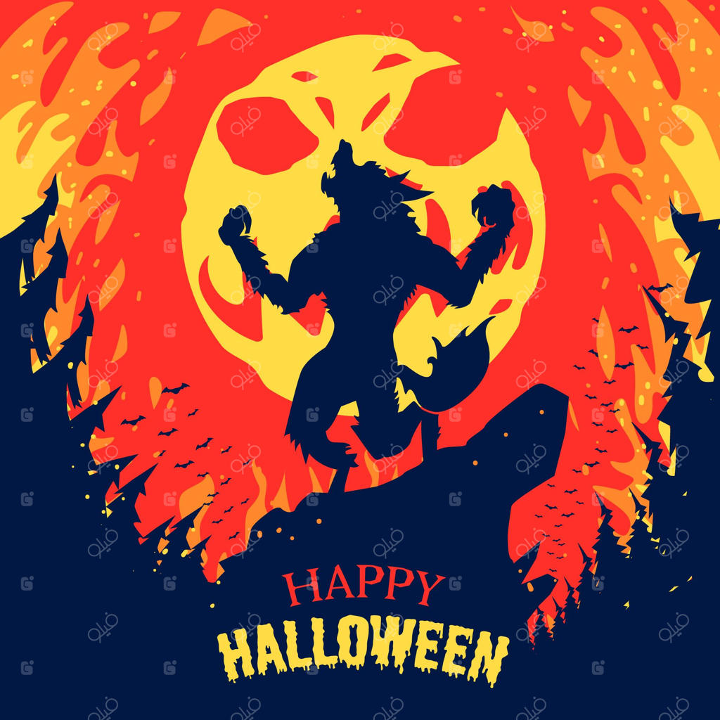 پس‌زمینه هالووین طراحی شده با دست