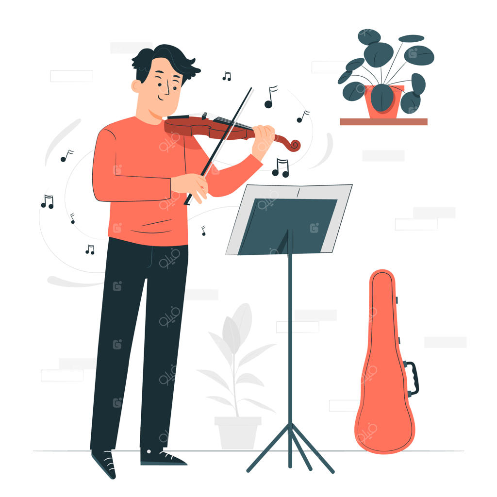 تصویرسازی مفهومی نواختن ویولن