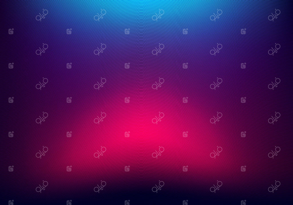 پس‌زمینه‌ی تار و مات با رنگ‌های گرادیان نئون آبی و صورتی و بافت خطوط موج‌دار.