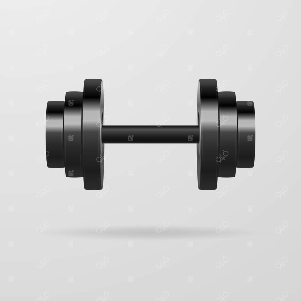 دمبل‌های فلزی روی زمینه‌ای خاکستری