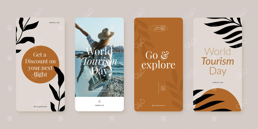 مجموعه استوری‌های اینستاگرام روز جهانی گردشگری با عکس
