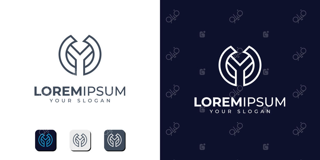 طراحی الهام‌بخش لوگوی مونگرام حروف Y و U. لوگوی UY و YU.