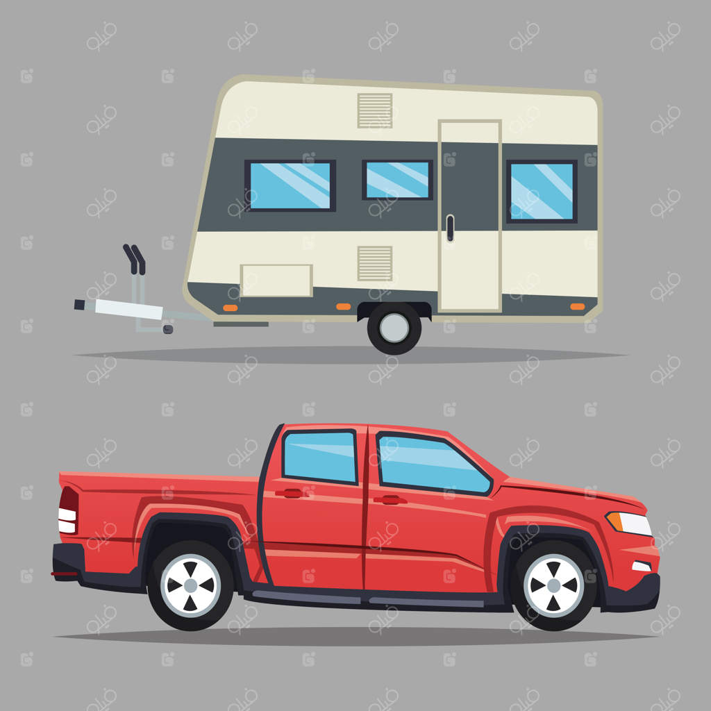 نماد خودروی مجهز به تریلر خانگی