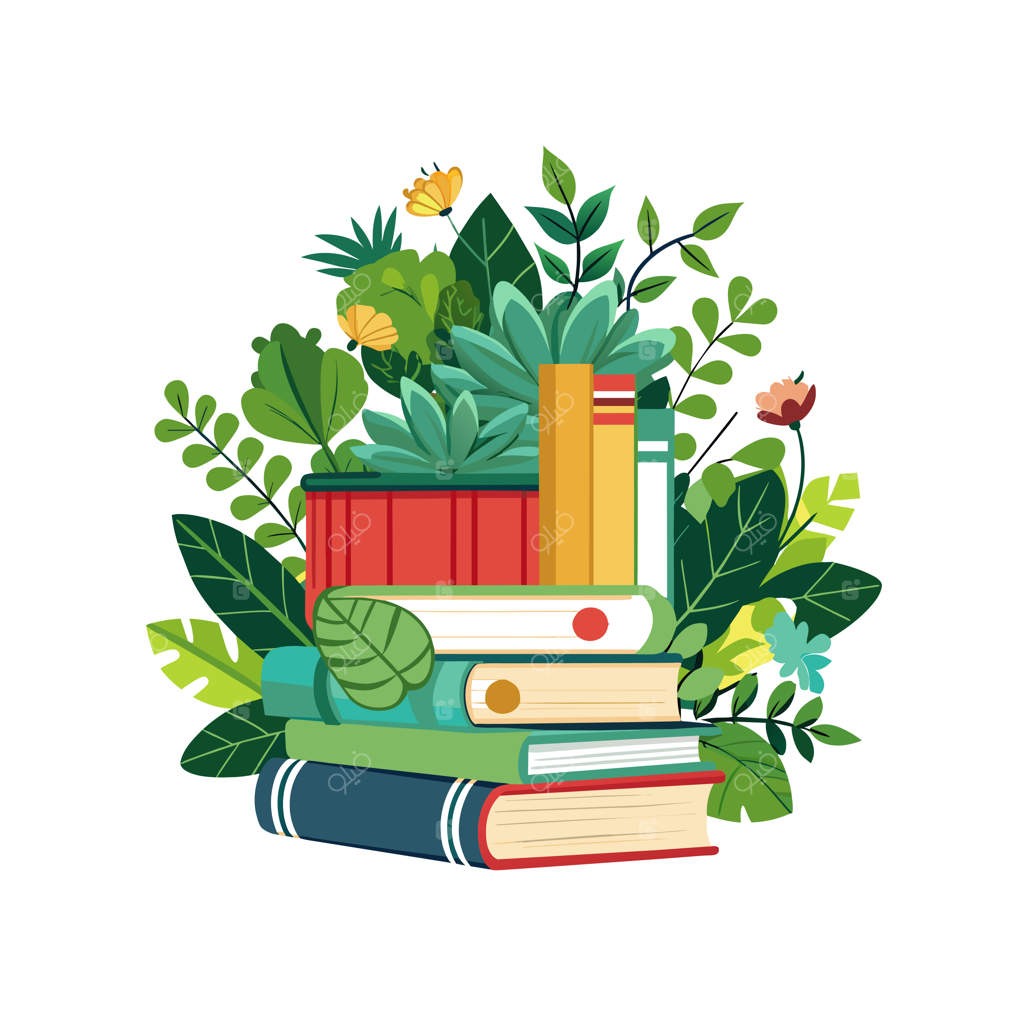 مفهوم تصویر برداری از انباشت کتاب‌ها