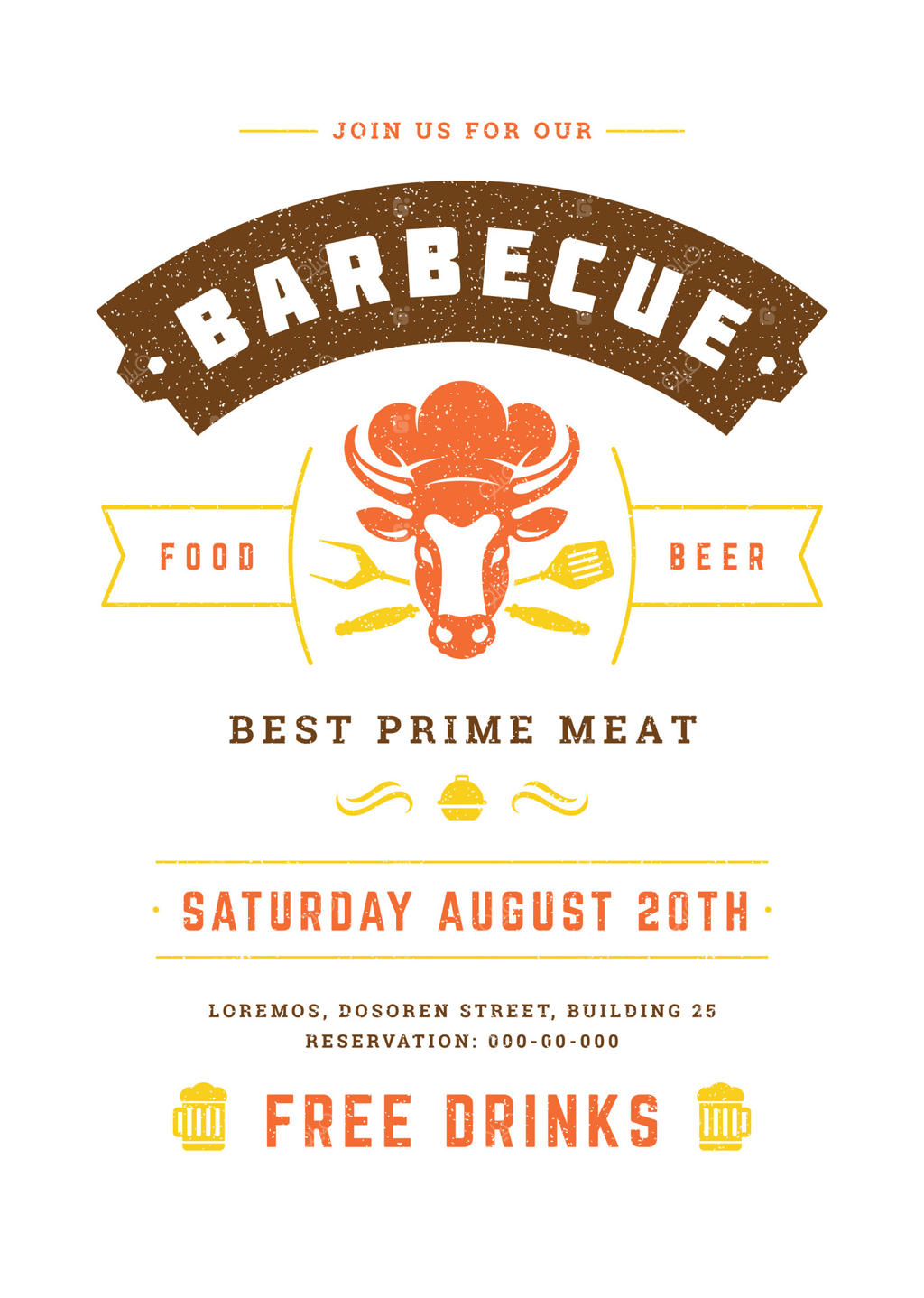 قالب طراحی پوستر یا دعوت‌نامه مهمانی باربیکیو