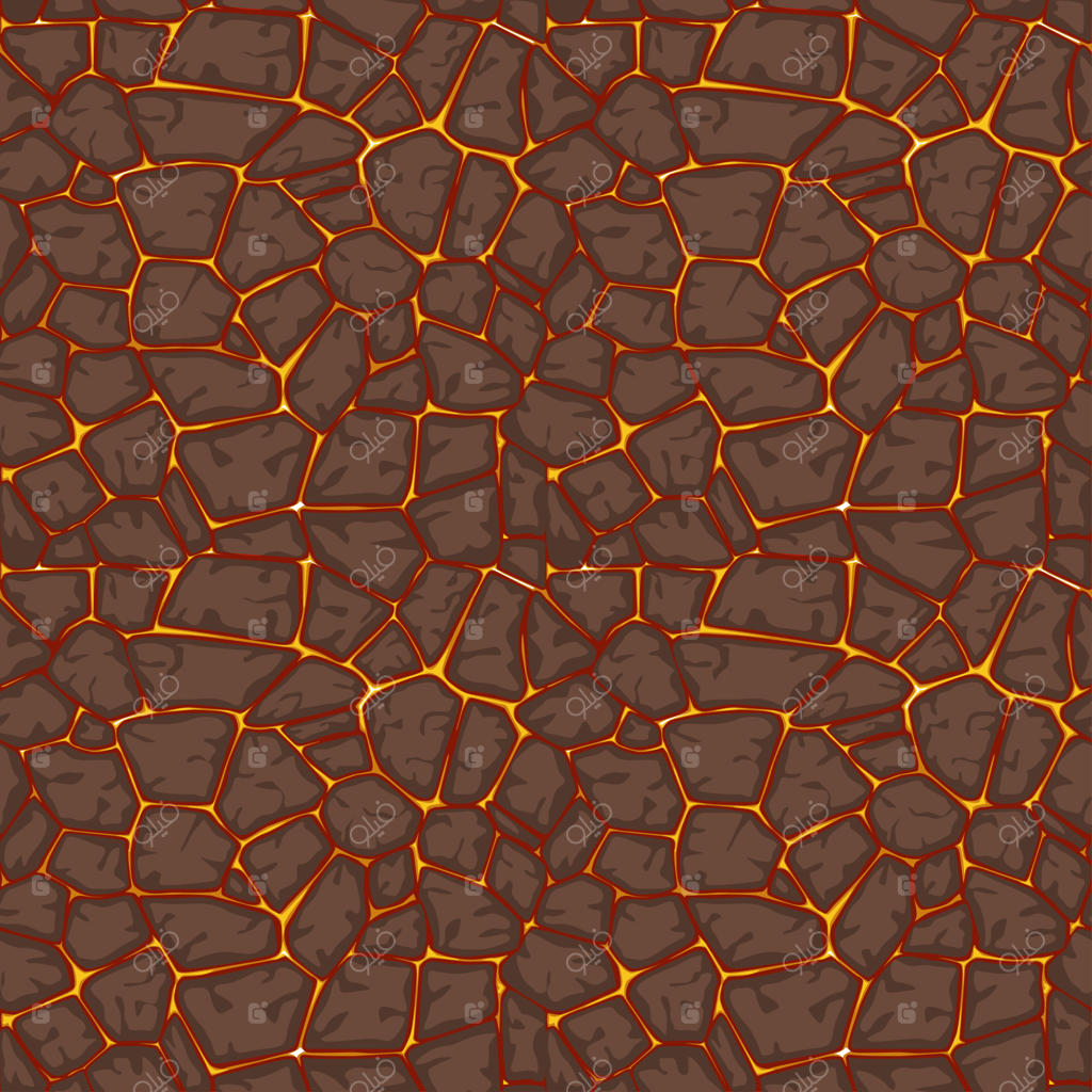 پترن یکنواخت گدازه با بافت سنگ‌های کوچک برای طراحی گرافیکی - پس‌زمینه‌ آتش و آوار برای کاغذ دیواری