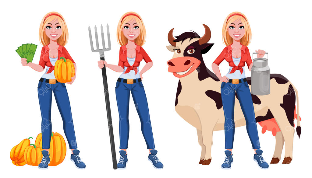 دخترک شاد و خندان روستایی در سه حالت مختلف