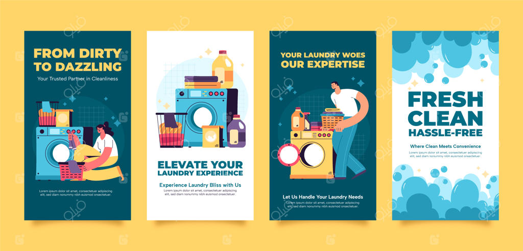 استوری‌های اینستاگرامی برای خدمات لباسشویی