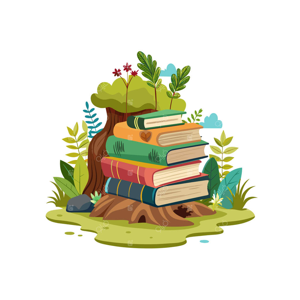 ایده تصویرسازی برداری از یک مجموعه کتاب