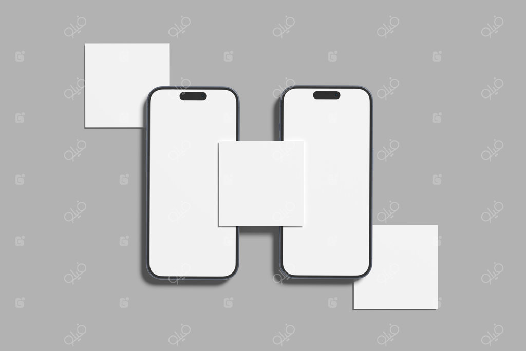 موکاپ صفحه موبایل با پس‌زمینه سفید