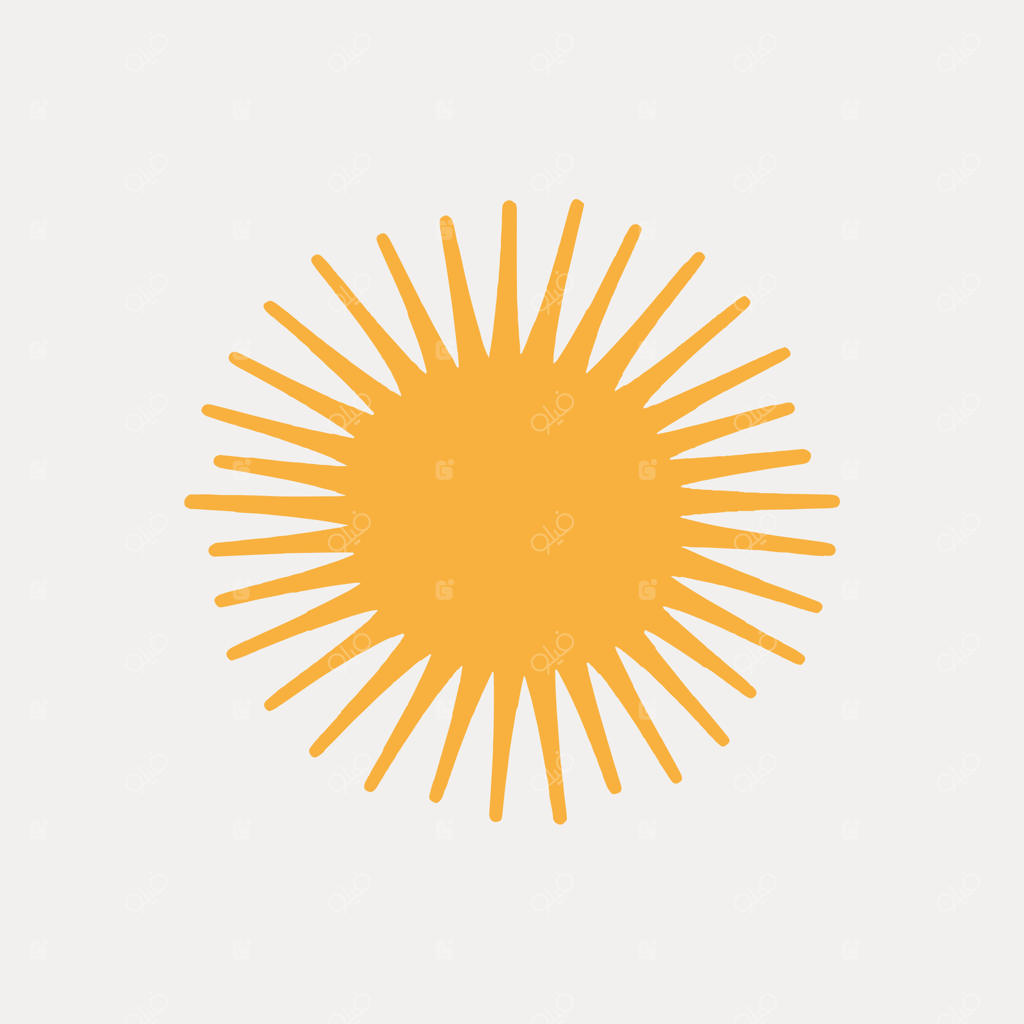 طراحی آیکون پرتو خورشید درخشان