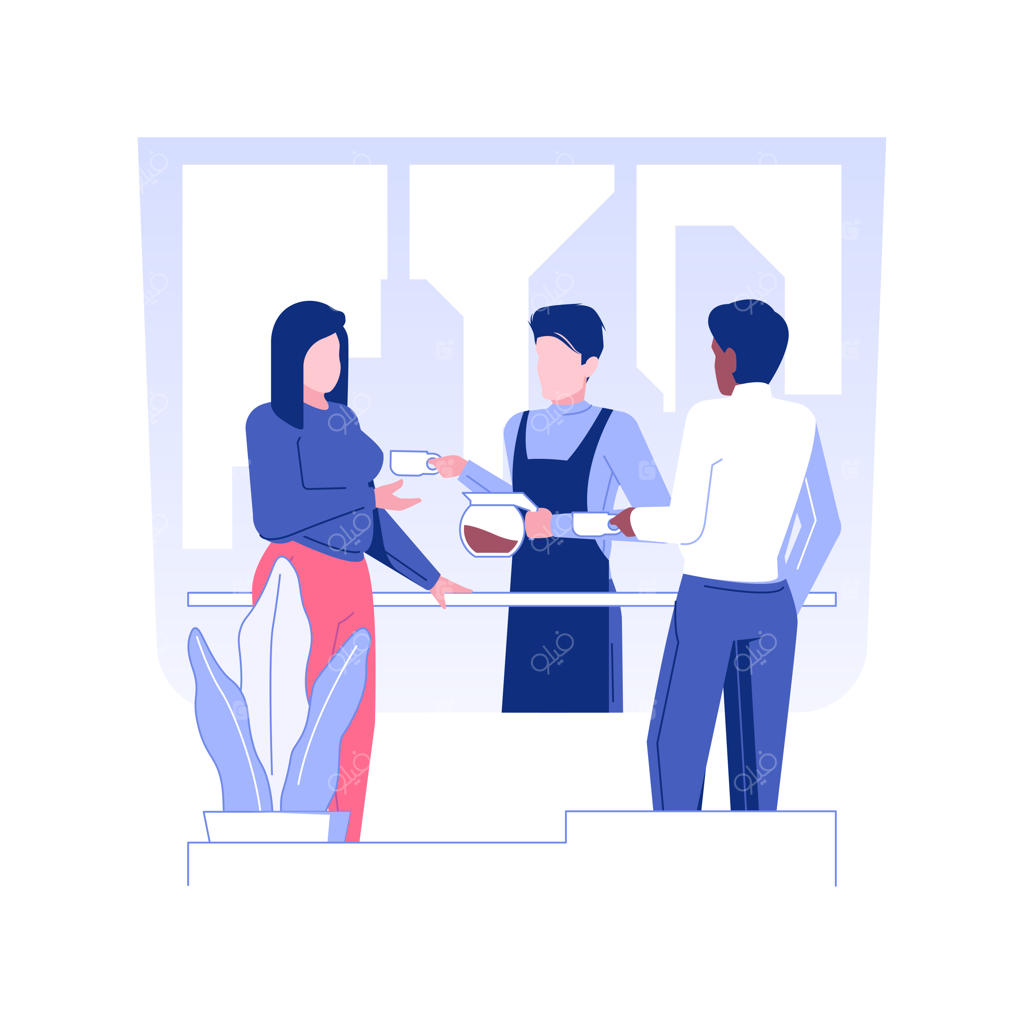 تصویر برداری مفهوم استراحت با قهوه