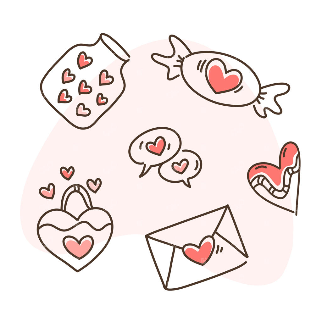 طراحی عاشقانه نامه با قلب و نقاشی‌های ولنتاین