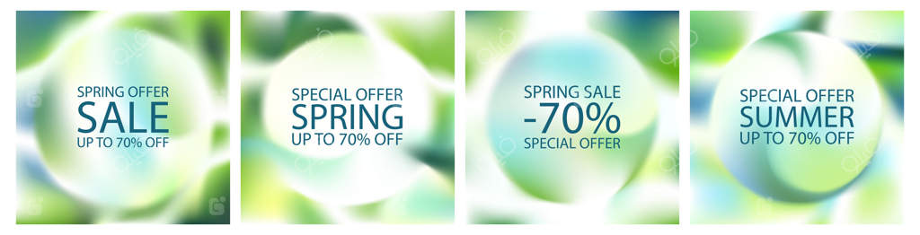 مجموعه پس‌زمینه گرادینت نور. پوستر مربعی با طرح سبز ارگانیک. قالب ارائه ملایم باغ بهاری و تابستانی. طراحی گرافیک سه‌بعدی و مایع، بنر اجتماعی اکو با بافت نوآورانه و پاستلی.