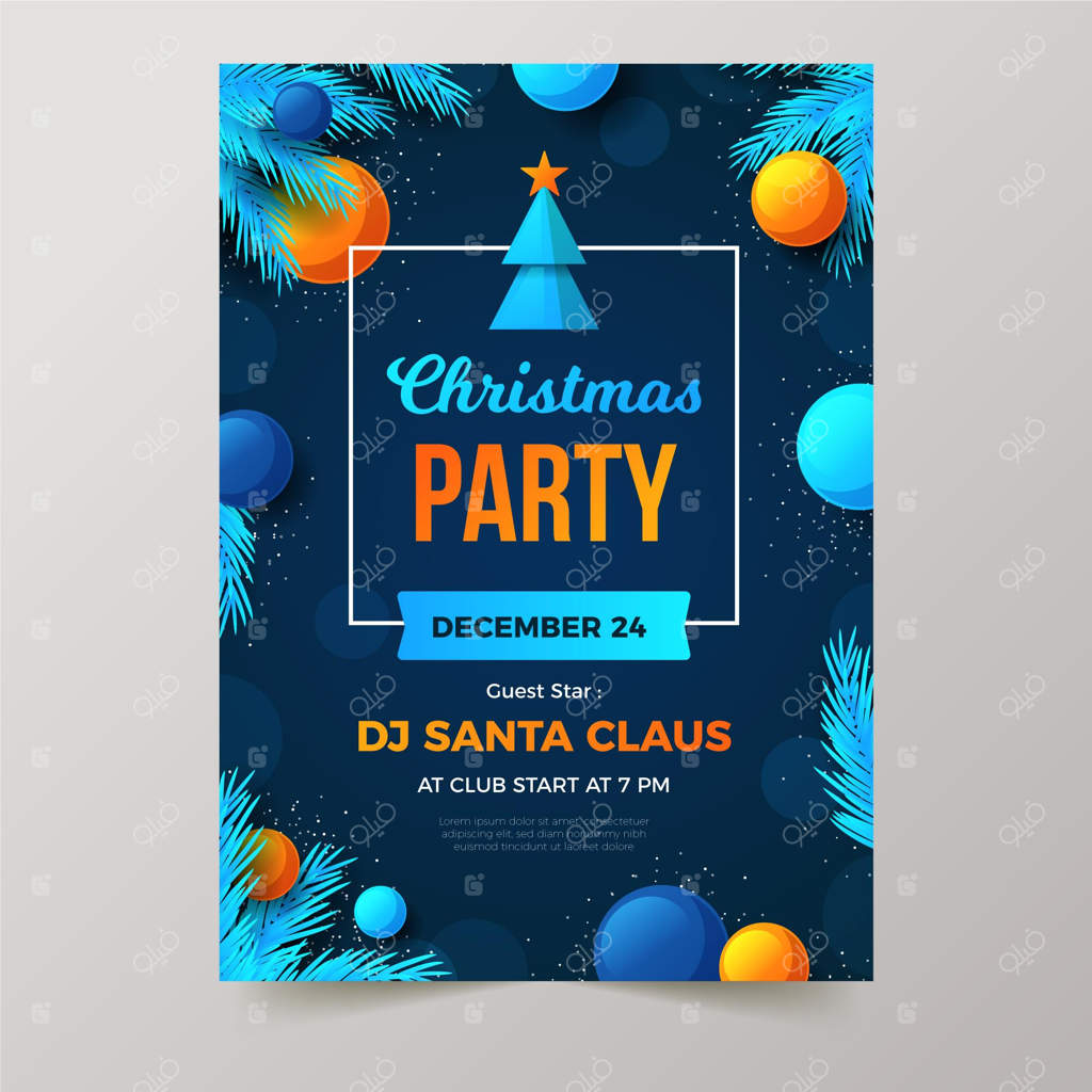 قالب پوستر جشن کریسمس با طراحی ساده و مدرن